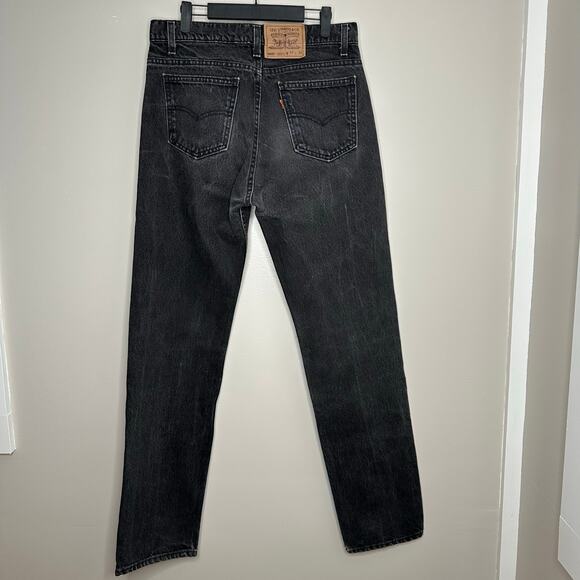 vintage Levi's orange tag Regular Fit Slim Leg black distressed denim - Picture 5 of 8